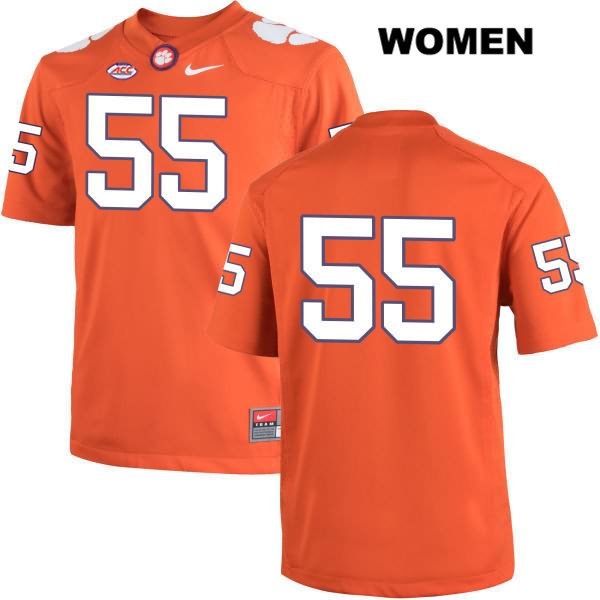 Women's Clemson Tigers #55 Tyrone Crowder Stitched Orange Authentic Nike No Name NCAA College Football Jersey KKC7846CP